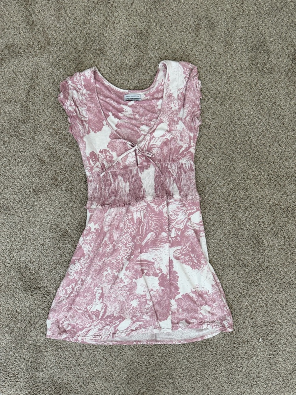 Urban Outfitters Pink and White Mini Dress